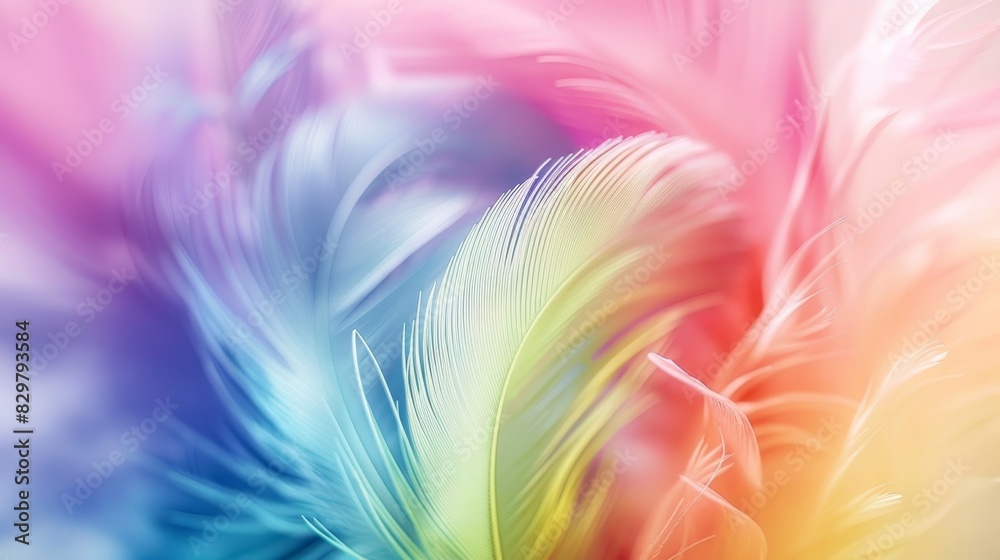 Vibrant feather background showcasing nature s color palette in soft and fluffy hues Vibrant feather background showcasing nature s color palette in soft and fluffy hues