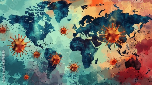 Illustrate a world map depicting the spread of major historical pandemics. Highlight regions most affected and provide brief notes on each pandemic.