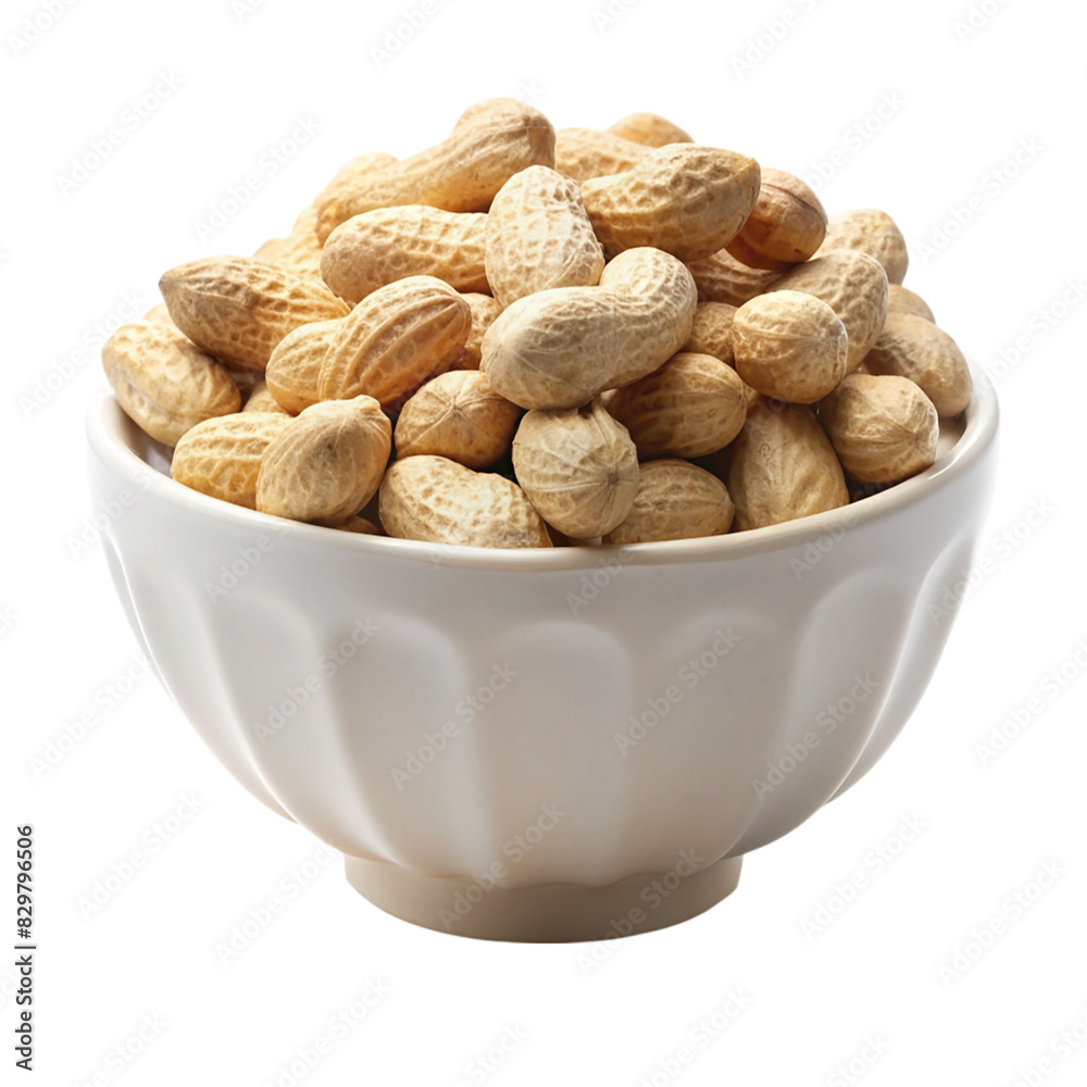 A bowl of peanuts on transparent background A bowl of peanuts on transparent background