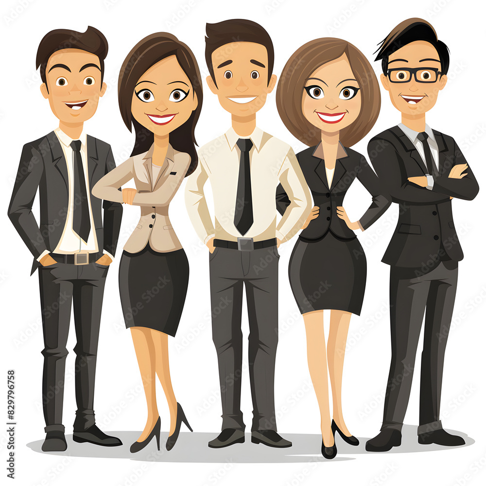 A vector image of group of business employee smile on face A vector image of group of business employee smile on face