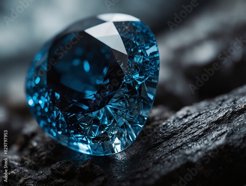 Macro photograph revealing the mesmerizing texture and color of a genuine blue gemstone.