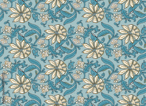 Indian Floral Seamless Pattern All over print Vector Illustration