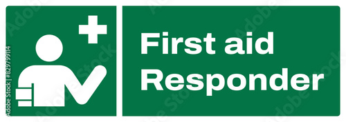 ISO emergency and first aid safety signs_first aid responder landscape size 1/2 a4,a3,a2,a1