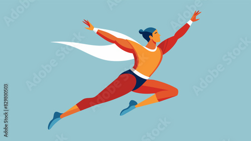 An acrobat gracefully soaring through the air a combination of strength and flexibility.. Vector illustration