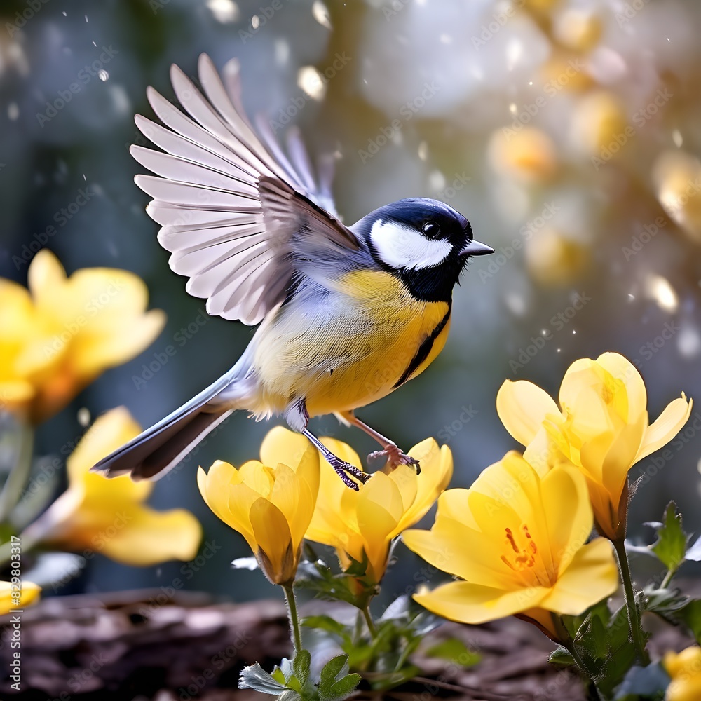 Obraz premium Rapeseed Meadow Backdrop for Wagtail