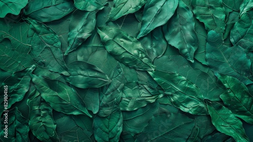 Lush Botanical Surface: Delicate Green Leaves Veins Texture Background photo