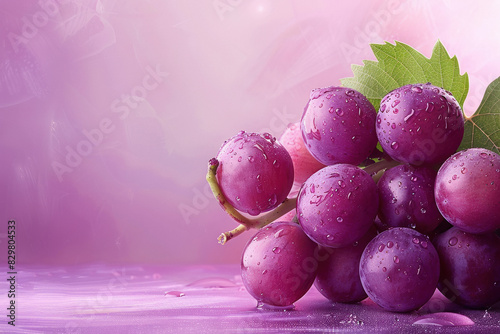 Fresh and juicy purple grapes