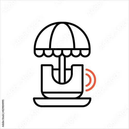 Tea Cup Ride vector icon