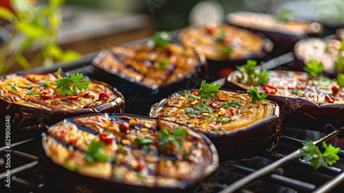 barbecue eggplant slices