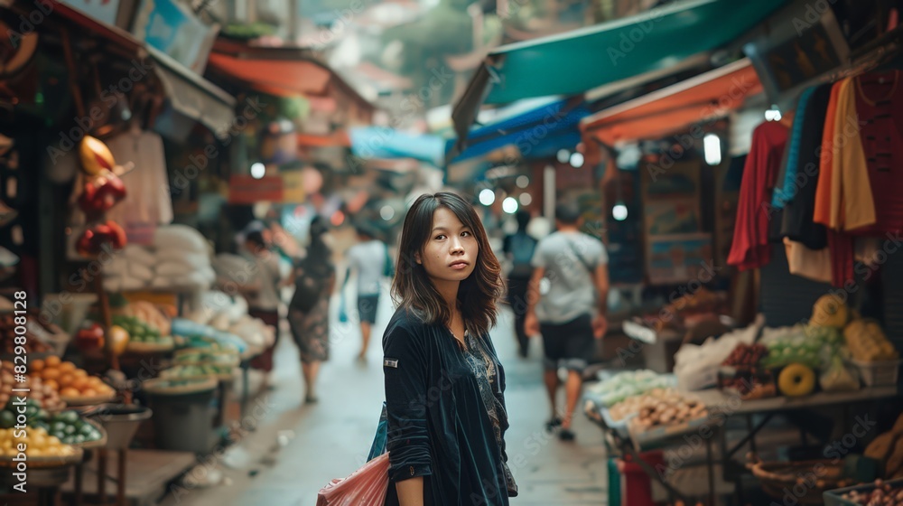 Through winding alleys and bustling markets, she navigates with ease, her curiosity guiding her.