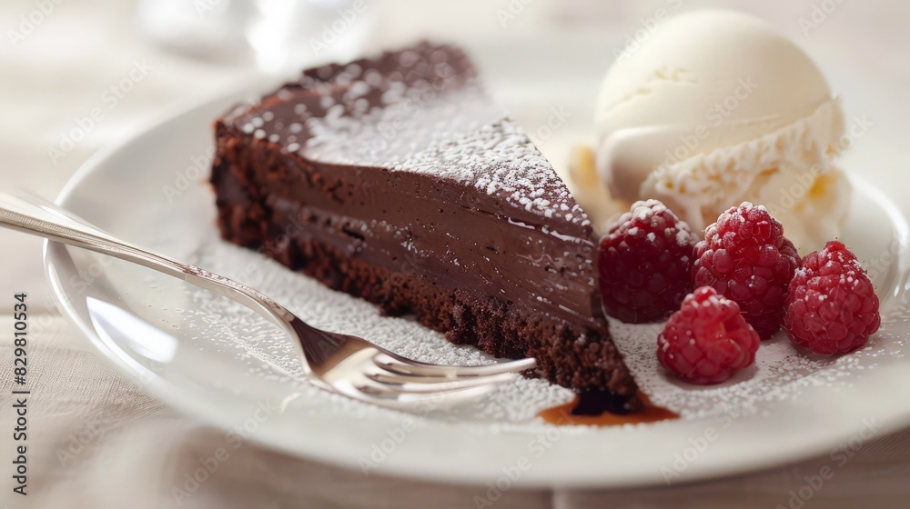 Decadent Chocolate Cake with Ice Cream Decadent Chocolate Cake with Ice Cream
