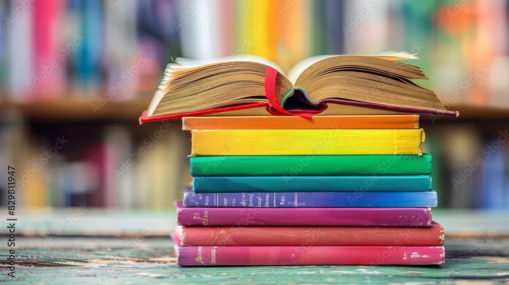 Fototapeta premium A vibrant book festival in Europe featuring LGBTQ authors, readings, and book signings. 