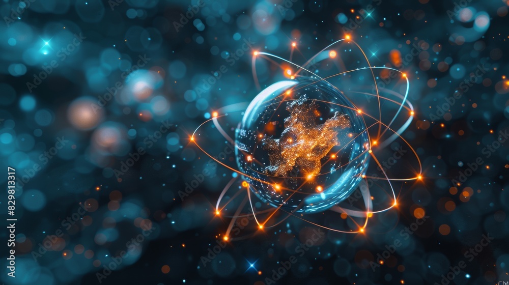 A 3D rendering of a molecule with clearly visible electrons orbiting around protons and neutrons in the nucleus, set against a dark, scientific background. A 3D rendering of a molecule with clearly visible electrons orbiting around protons and neutrons in the nucleus, set against a dark, scientific background.