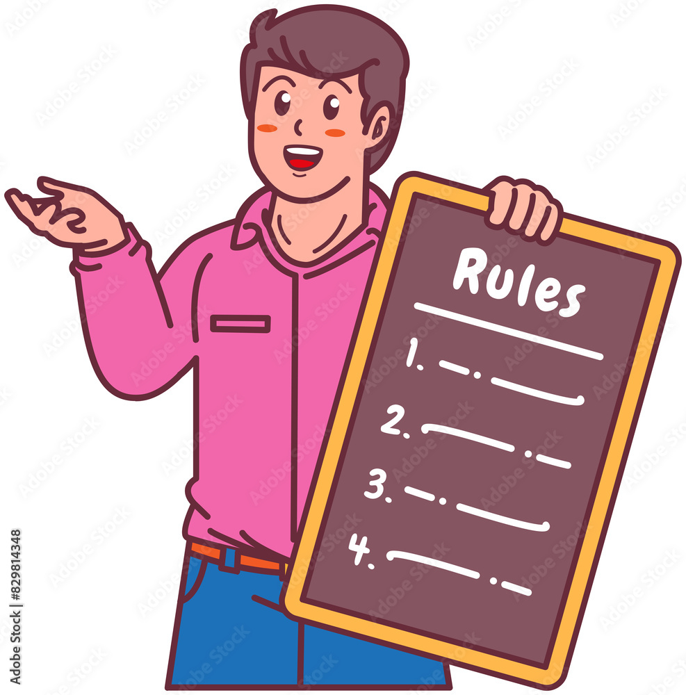 A Man Holding a Rule Board A Man Holding a Rule Board