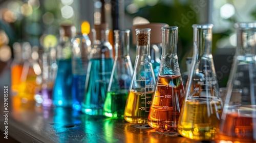 A high-resolution photograph of various chemical substances in glass vials, arranged neatly on a lab bench, symbolizing the preparation for a catalytic reaction.