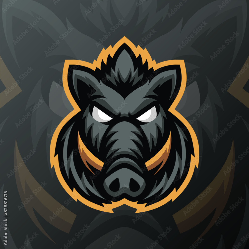 a wild boar with an angry expression