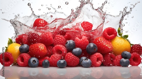 berries in splash