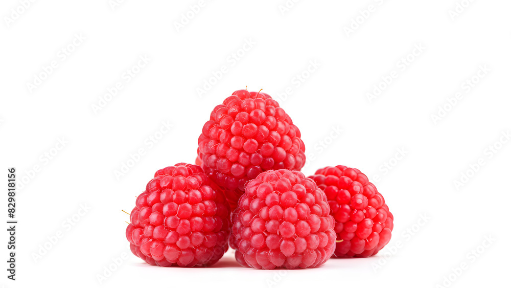 Red raspberries isolated on a white Red raspberries isolated on a white
