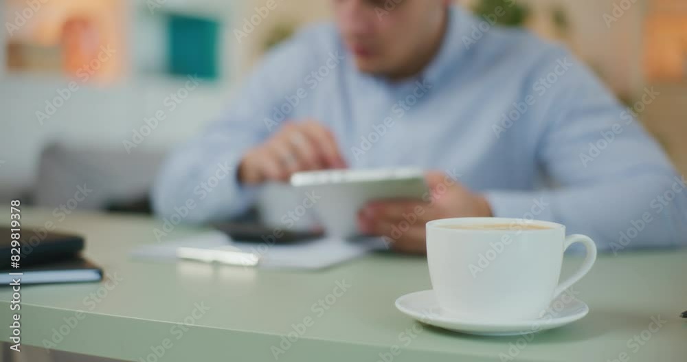 Focused Entrepreneur Uses Tablet Focused Entrepreneur Uses Tablet