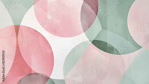 Abstract Art with Soft Overlapping Pastel Colored Circles and Shapes