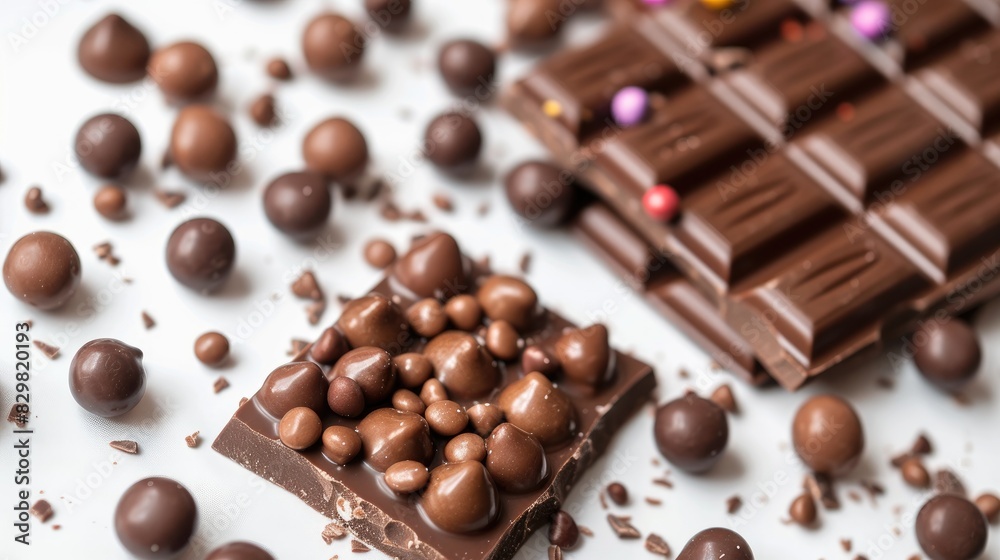 Candy inside a chocolate on a white backdrop Candy inside a chocolate on a white backdrop