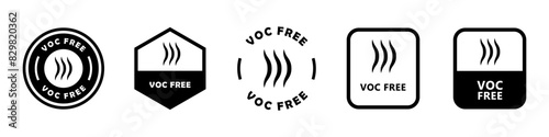 VOC Free - vector signs for product packaging labels.