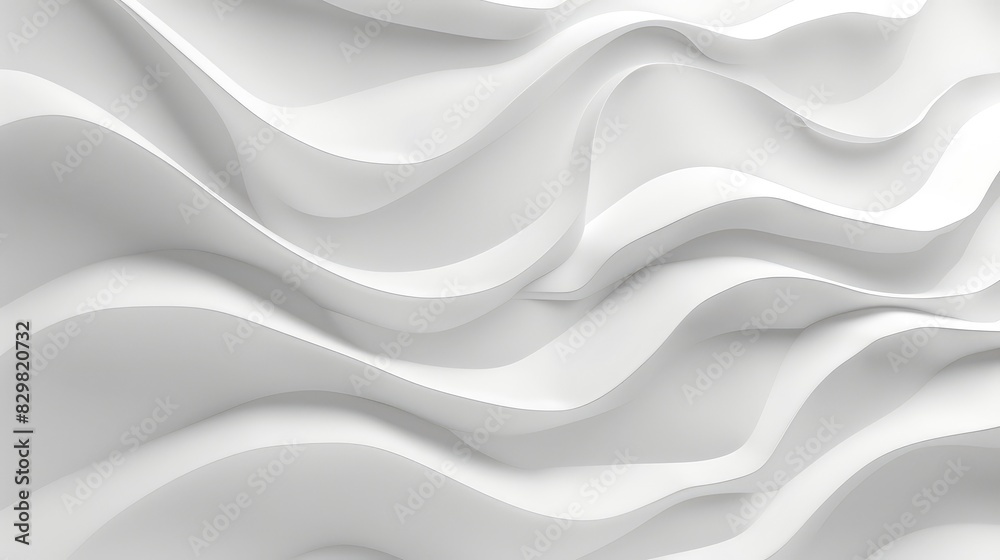 Obraz premium Seamless wave-like forms in white against a clean background, highlighting minimalist design.