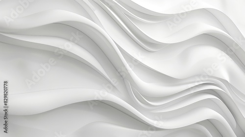 Clean and smooth white waves transition into a pristine background, reflecting minimalist principles.