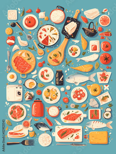 set of food