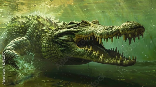 The Crocodile A Predator in the Water © 2rogan
