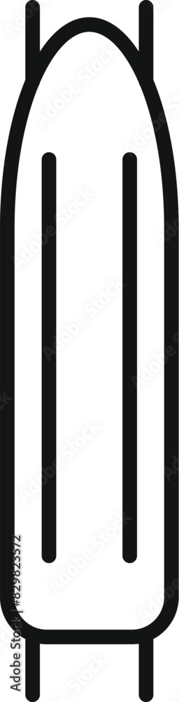 Vector illustration of a surfboard icon in a minimalistic line art style on a white background Vector illustration of a surfboard icon in a minimalistic line art style on a white background