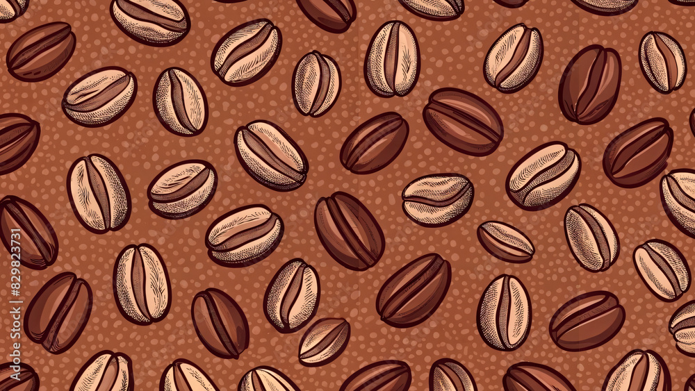 Close-up of roasted brown coffee beans filling the frame Close-up of roasted brown coffee beans filling the frame
