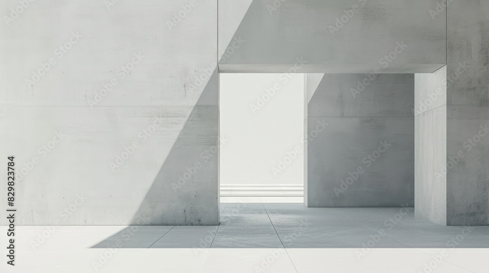 A minimalist abstract composition featuring an expansive white empty space against a clean background, evoking a sense of tranquility and simplicity.