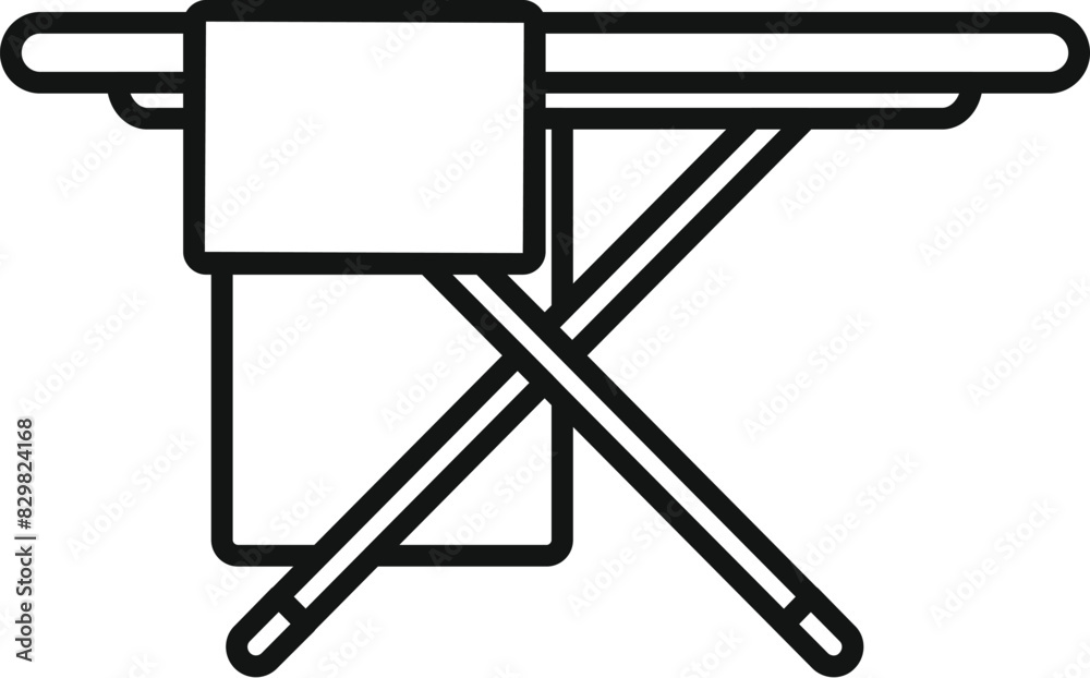 A simple line icon of a folding ironing board, suitable for web and app design A simple line icon of a folding ironing board, suitable for web and app design