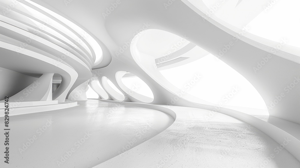Minimalist architectural composition with clean white surfaces and organic curves, creating a sense of harmony and balance in the design aesthetic. Minimalist architectural composition with clean white surfaces and organic curves, creating a sense of harmony and balance in the design aesthetic.