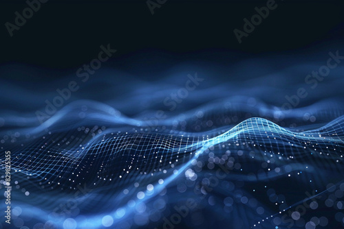 Futuristic tech background in shades of midnight blue and indigo, evoking mystery.