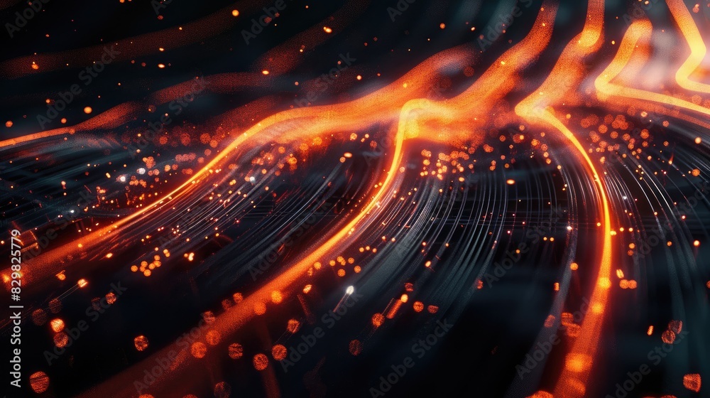 Dynamic high-speed data network with slick, glossy, and glowing lines of light Dynamic high-speed data network with slick, glossy, and glowing lines of light