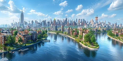 Residential area along the Hudson River in New York City photo