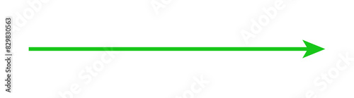 Straight green arrow - Long green arrow indication sign isolated on a transparent background - Vector illustration