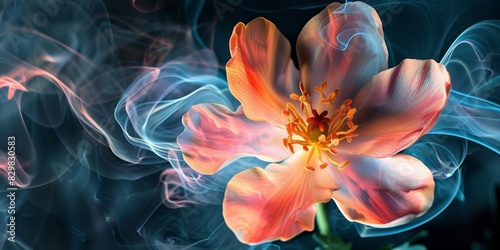 Blossoming Dreams: A Pink Flower Breathing Smoke