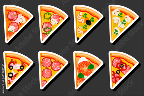 Illustration on theme big hot tasty pizza to pizzeria menu