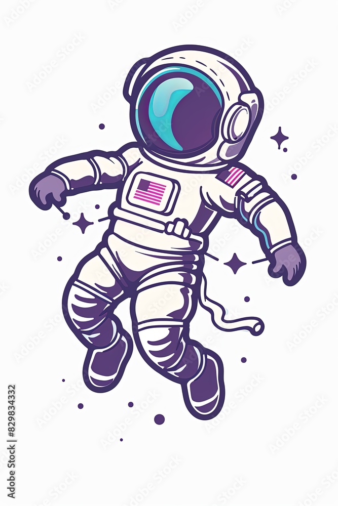 A cartoon astronaut is floating in space with a starry background A cartoon astronaut is floating in space with a starry background