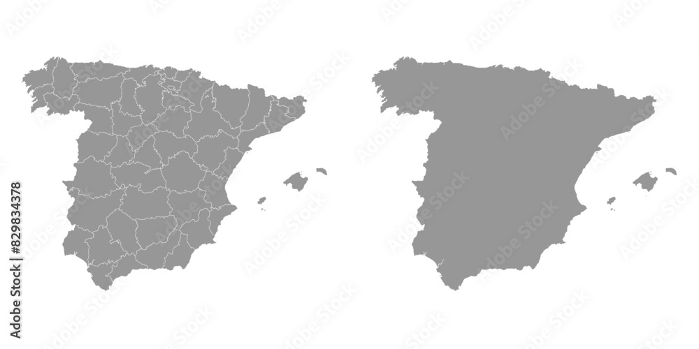 Fototapeta premium Spain map with administrative divisions. Vector illustration.