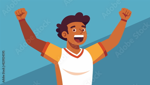 A student athlete excitedly shares their goal of making the varsity sports team this year.. Vector illustration
