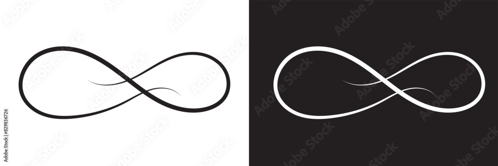 Hand drawn infinity symbol. Black infinity icon. Eternity, infinite, limitless and forever signs. isolated on white and black background. Vector illustration . EPS 10 Hand drawn infinity symbol. Black infinity icon. Eternity, infinite, limitless and forever signs. isolated on white and black background. Vector illustration . EPS 10