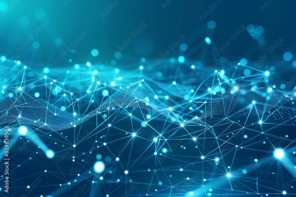 Obraz premium Modern networking vector in cyan blue highlights the interconnectedness of digital systems.