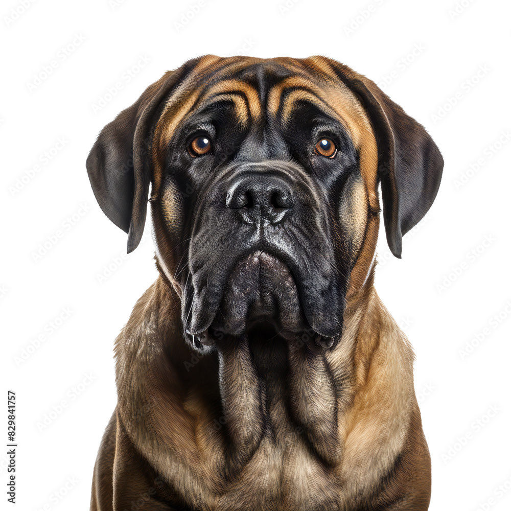 Obraz premium Portrait of a large mastiff dog with on Transparent Background