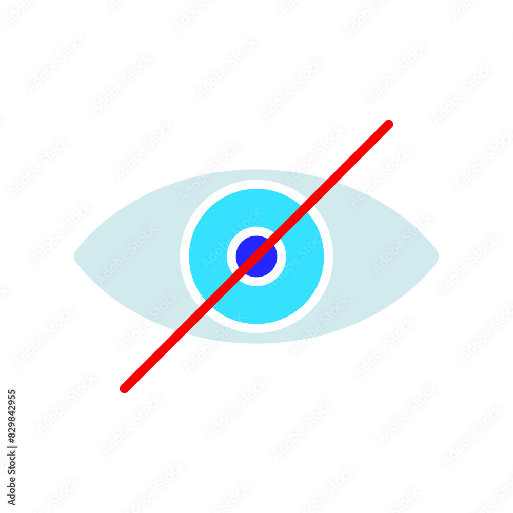 Blindness set icon. Eye crossed out, visual impairment, sight loss, disability, vision, accessibility, support, healthcare, awareness, medical condition, independence, aid. Blindness set icon. Eye crossed out, visual impairment, sight loss, disability, vision, accessibility, support, healthcare, awareness, medical condition, independence, aid.