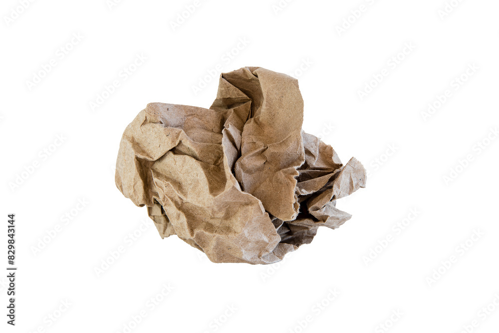 Craft paper crumpled lump on transparent background PNG Craft paper crumpled lump on transparent background PNG