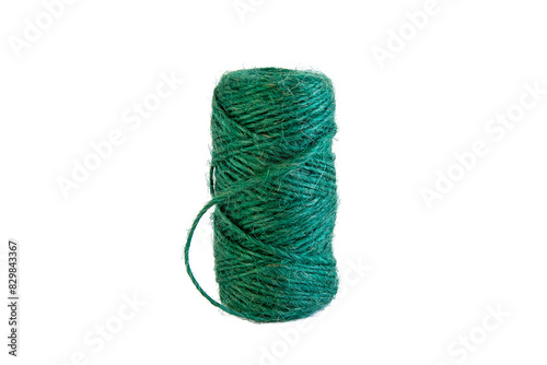A skein of green craft thread on a transparent background PNG